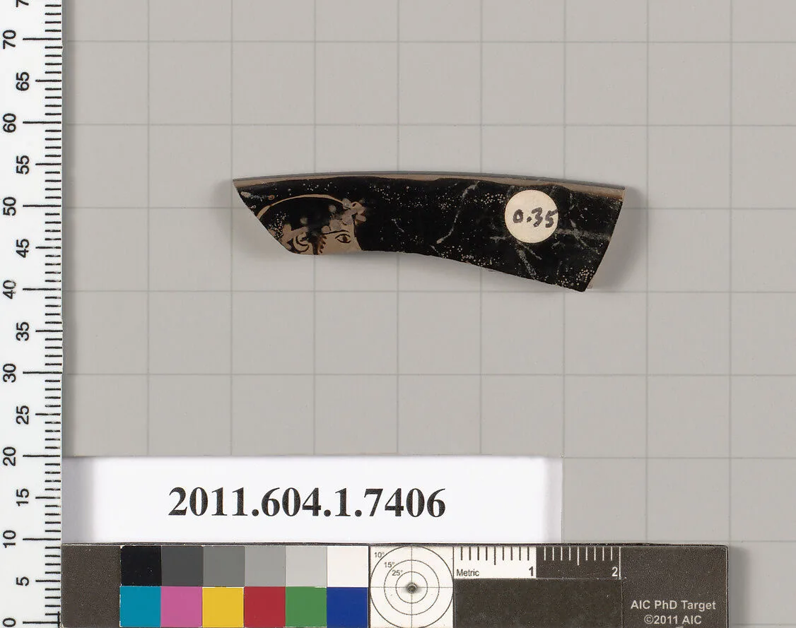 Terracotta rim fragment of a kylix (drinking cup) — Unknown