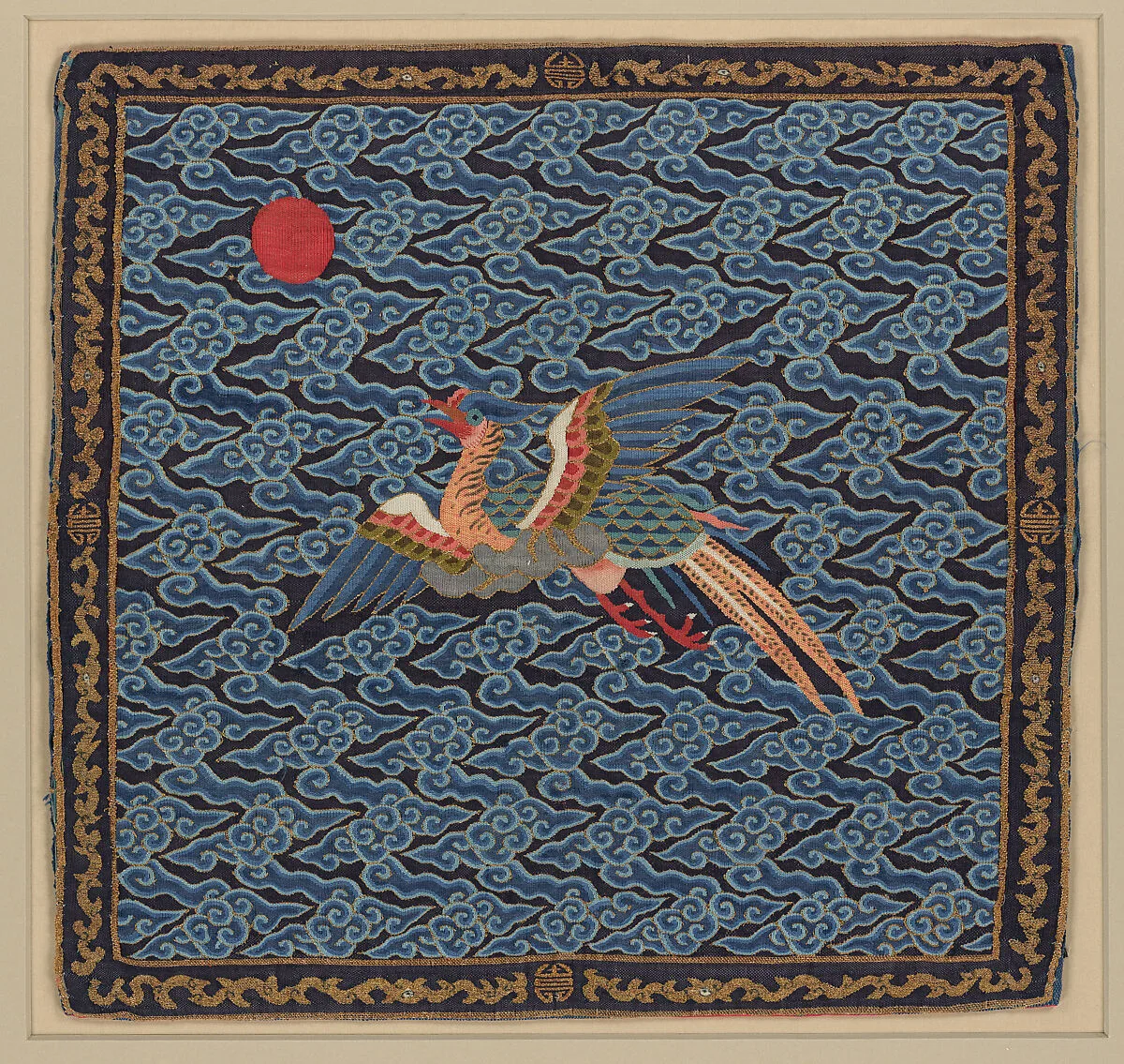 清晚期 二品文官錦雞補|Rank badge with pheasant — Unknown