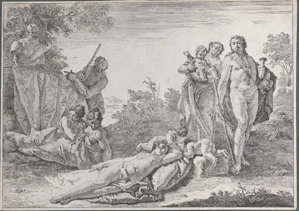 Nine Figures near a Herm of Pan, from "Bacchanals and Histories" — Francesco Fontebasso