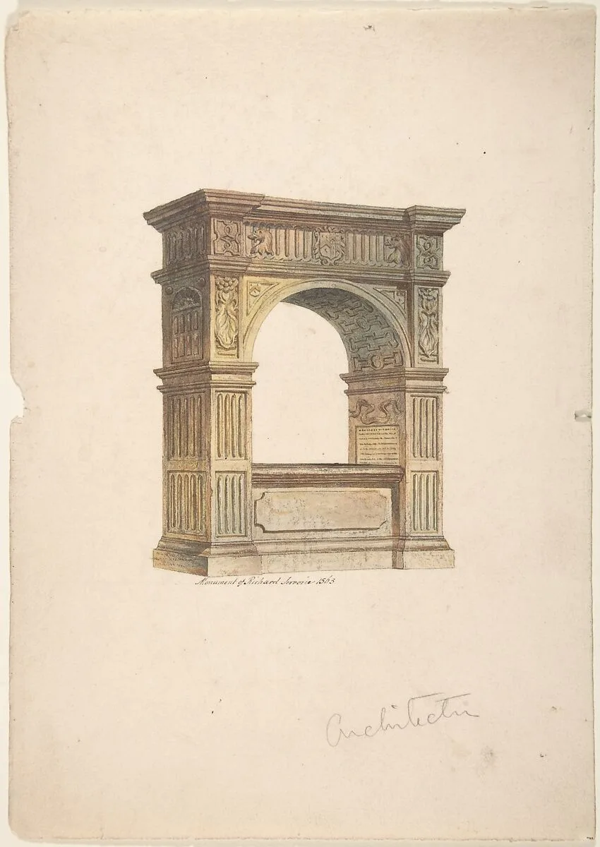 Monument of Richard Jervoice, 1563 — Anonymous, British, 19th century