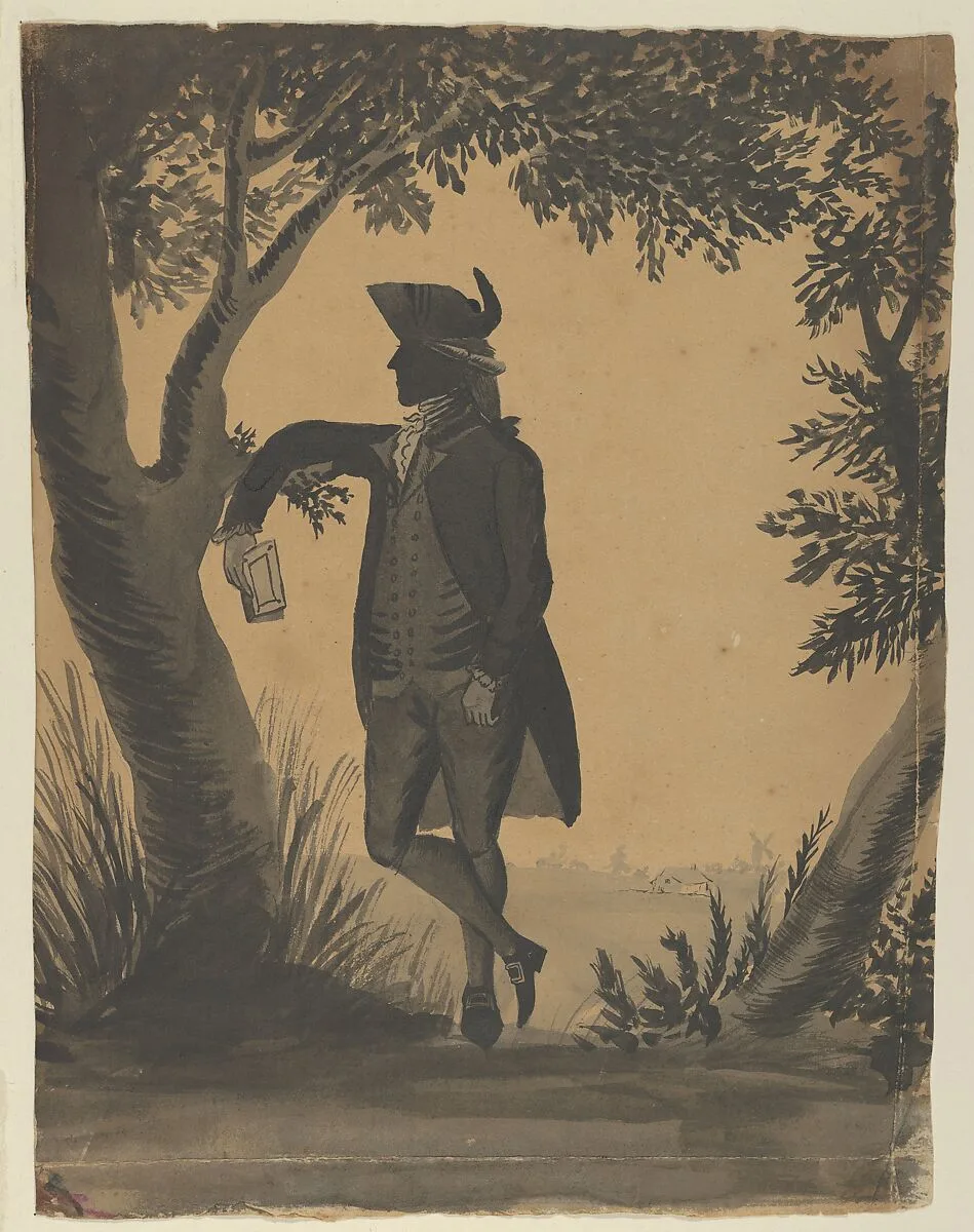 Young Man Leaning Against a Tree With a Book — William Wellings