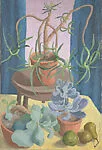 Succulents on an African Stool — Cedric Morris