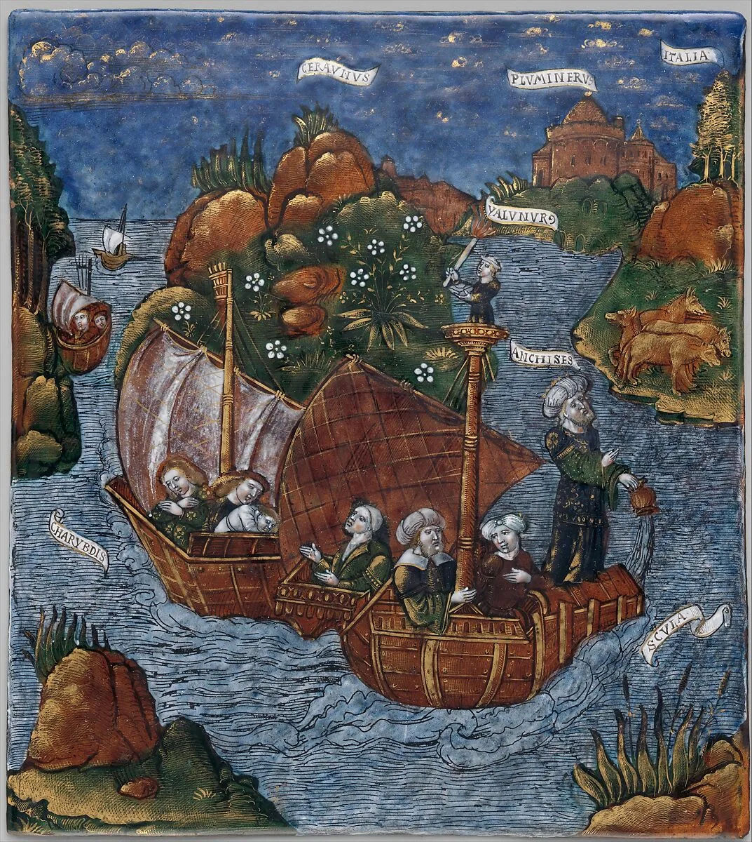 The Fleet of Aeneas Arrives in Sight of Italy (Aeneid, Book III) — Master of the Aeneid