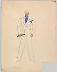 Drawing for a man's theatrical yachting costume — Vincente Minnelli