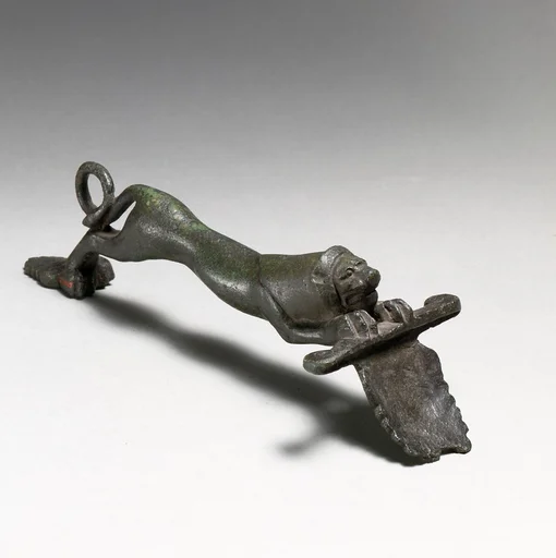 Bronze handle of a patera (shallow bowl)