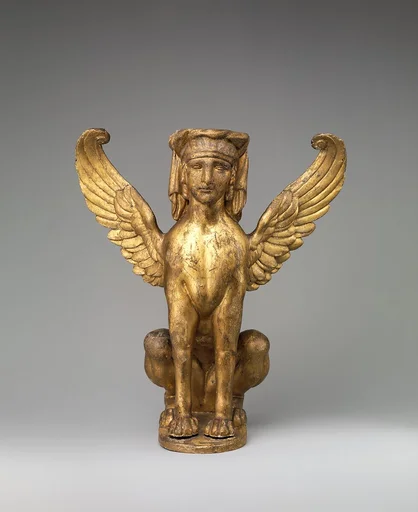 Winged sphinx (one of a pair)