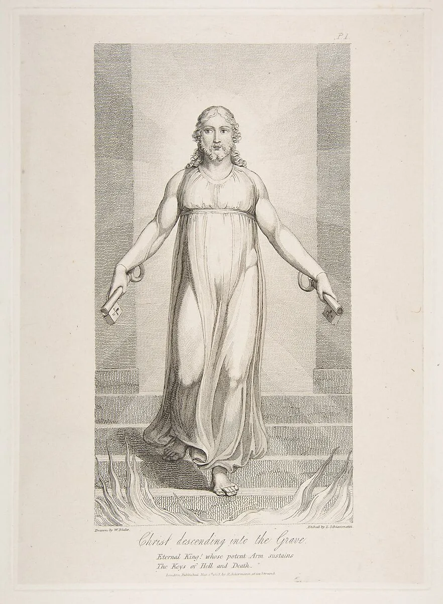 Christ Descending into the Grave, from "The Grave," a Poem by Robert Blair — Robert Blair|Rudolph Ackermann, London|Luigi Schiavonetti|William Blake