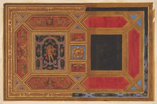 Design for a ceiling painted with grotesque motifs
