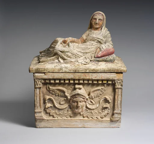 Terracotta cinerary urn