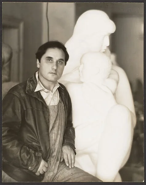 William Zorach, "Mother and Child" in Background, Collection of the Metropolitan Museum — Charles Sheeler