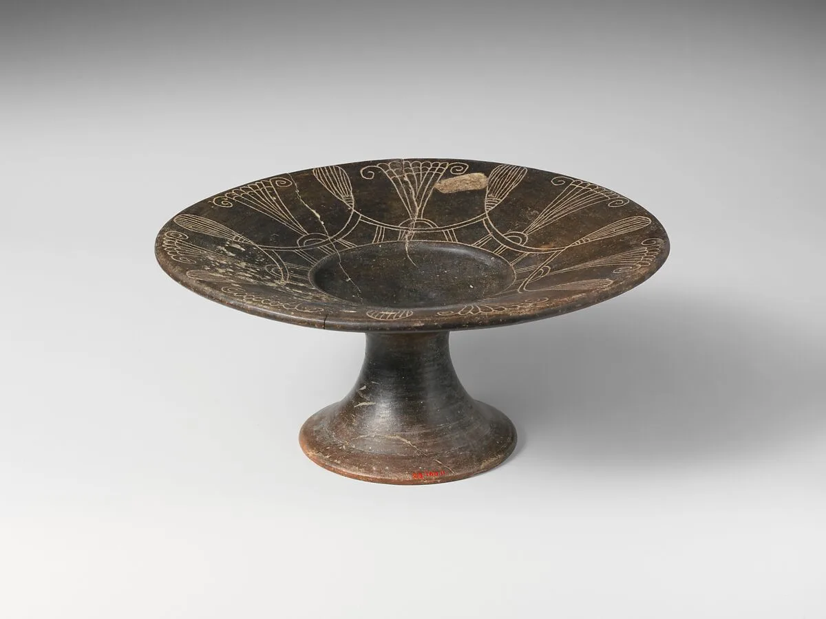Terracotta stemmed plate — Unknown