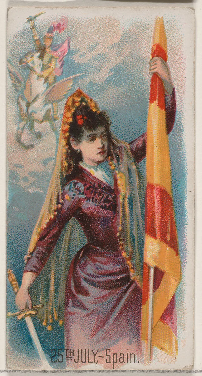 25th of July, Spain, from the Holidays series (N80) for Duke brand cigarettes — W. Duke, Sons & Co.|George S. Harris & Sons