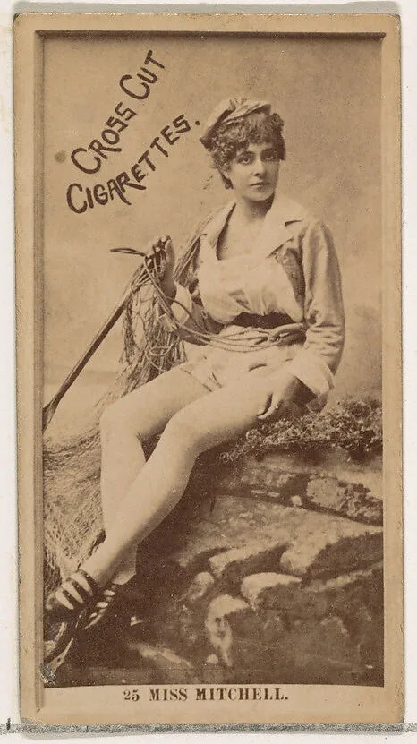 Card Number 25, Miss Mitchell, from the Actors and Actresses series (N145-2) issued by Duke Sons & Co. to promote Cross Cut Cigarettes — W. Duke, Sons & Co.