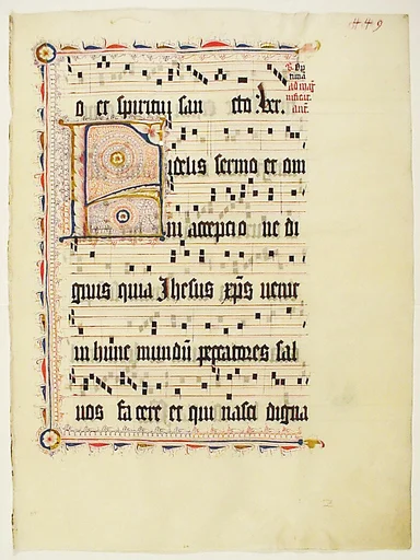 Manuscript Leaf with Initial F, from an Antiphonary