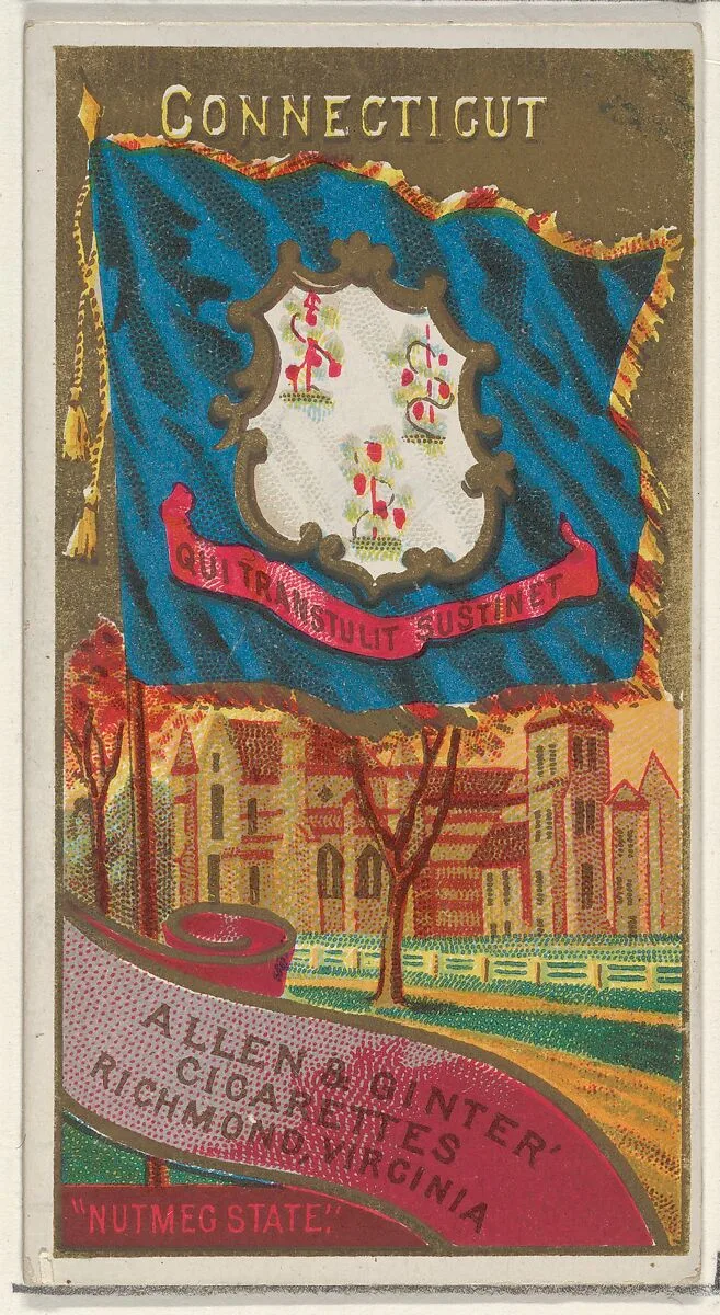 Connecticut, from Flags of the States and Territories (N11) for Allen & Ginter Cigarettes Brands — Allen & Ginter