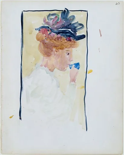 Large Boston Public Garden Sketchbook: A woman drinking from a cup