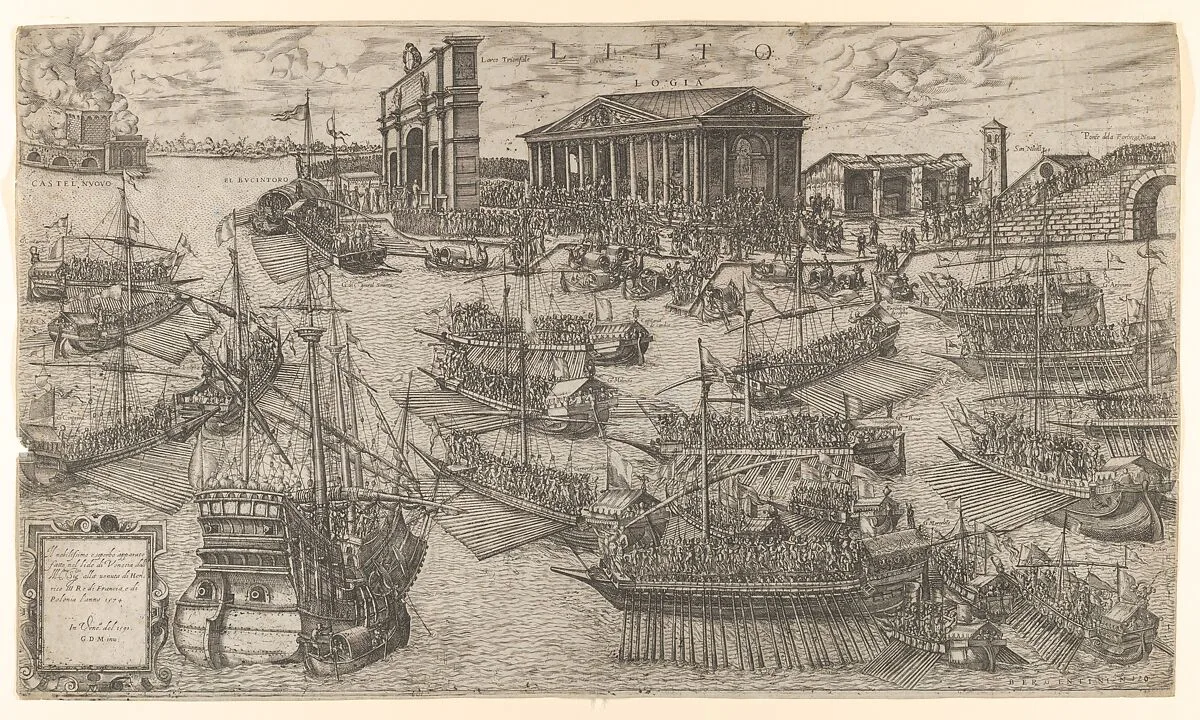 The arrival of Henri III of France at the Lido in Venice in 1574 — Anonymous|Master G.D.M.