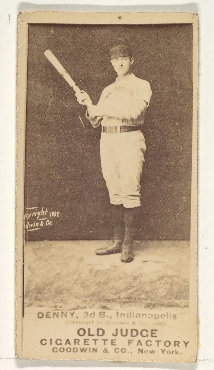 Jerry Denny, 3rd Base, Indianapolis, from the Old Judge series (N172) for Old Judge Cigarettes — Goodwin & Company