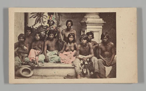 [Studio Portrait: Seated Group portrait of Ten Indigenous people]
