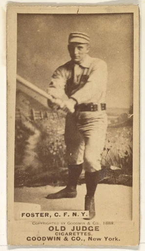 Elmer Ellsworth Foster, Center Field, New York, from the Old Judge series (N172) for Old Judge Cigarettes
