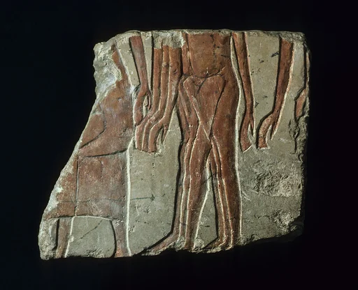 Relief with men following an official