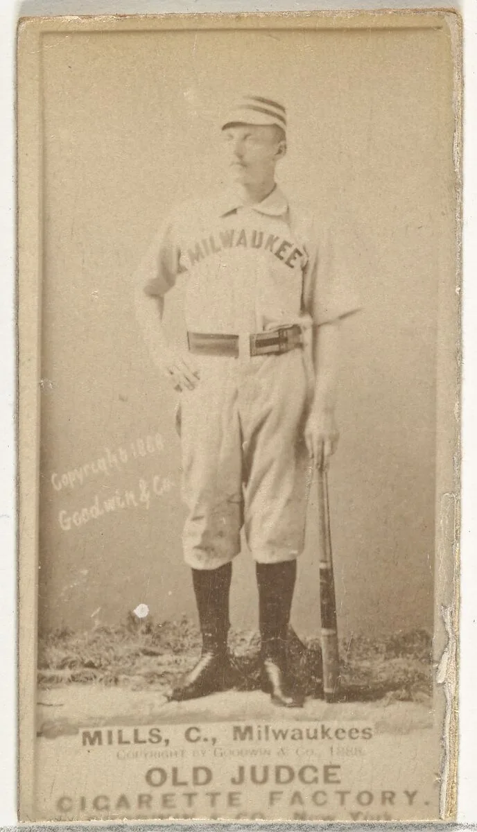 Lynn Mills, Catcher, Milwaukee, from the Old Judge series (N172) for Old Judge Cigarettes — Goodwin & Company