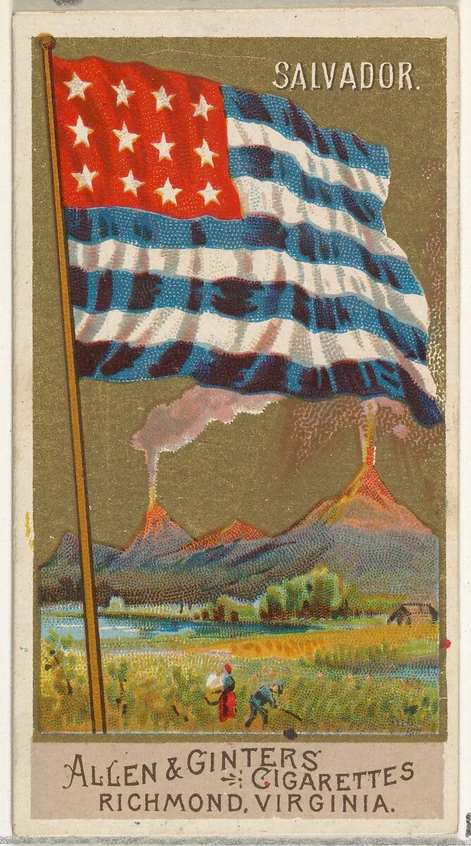 Salvador, from Flags of All Nations, Series 2 (N10) for Allen & Ginter Cigarettes Brands — Allen & Ginter