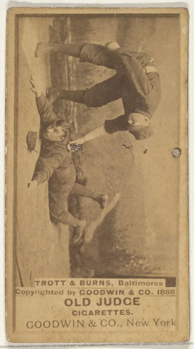 Trott and Burns, Baltimore Orioles, from the Old Judge series (N172) for Old Judge Cigarettes — Goodwin & Company