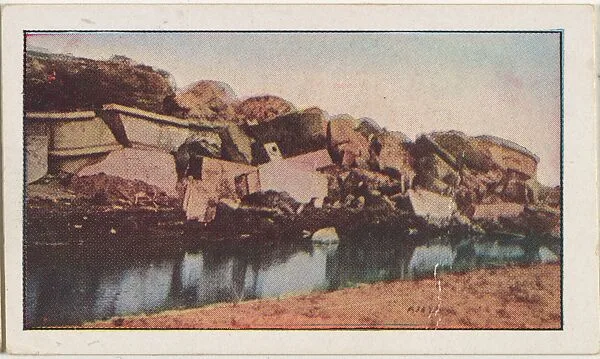 Card No. 125, Starbrouck Fort After Its Destruction by Belgians to Prevent Falling Into German Hands, from the World War I Scenes series (T121) issued by Sweet Caporal Cigarettes — American Tobacco Company|Underwood & Underwood