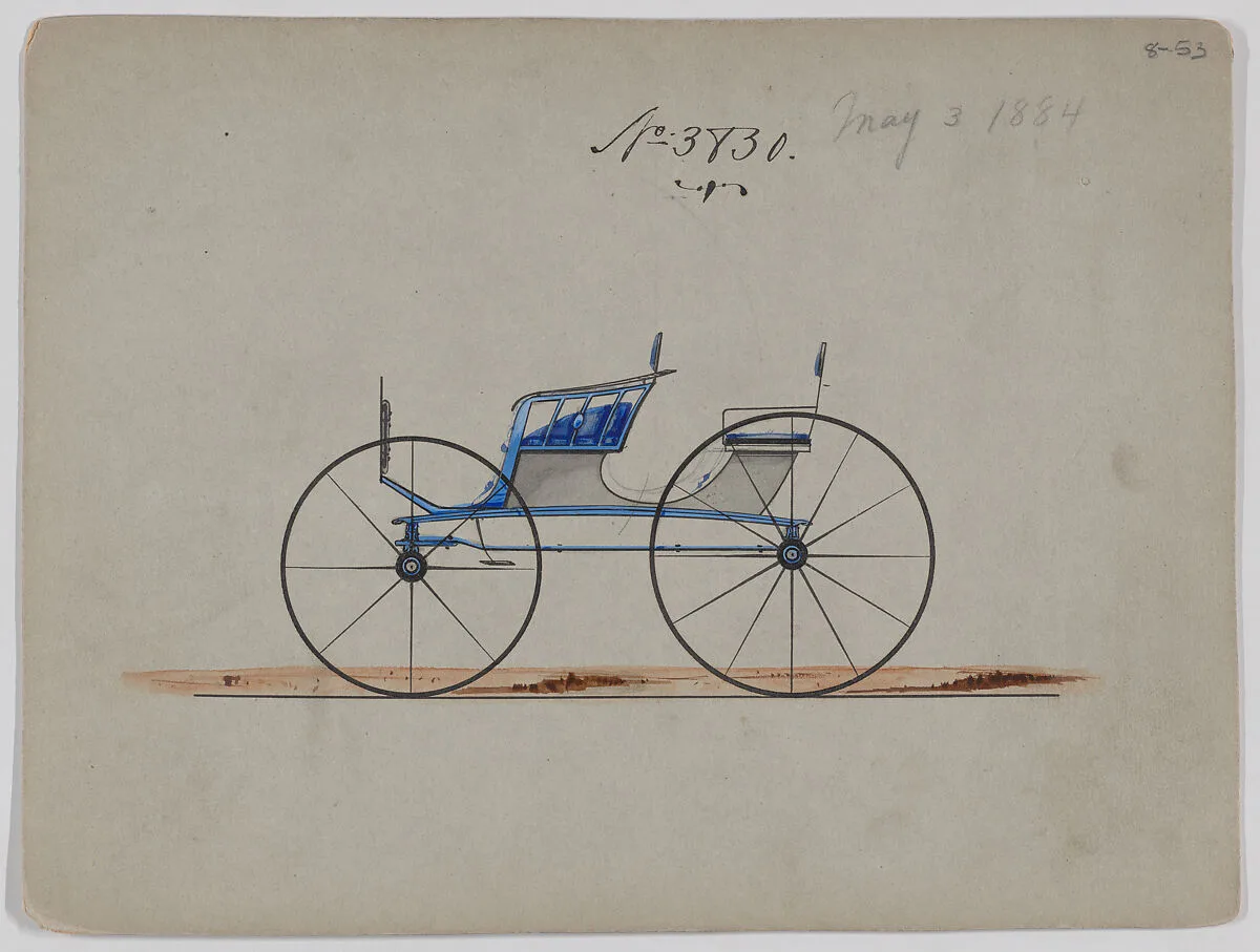 Design for 4 seat Phaeton, no top, no. 3830 — Brewster & Co.