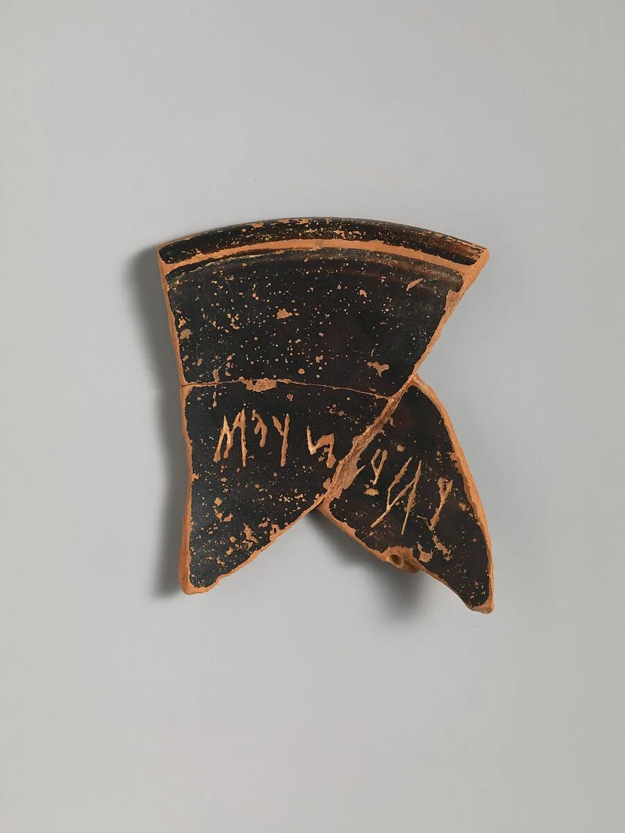 Terracotta bowl fragments with graffito inscription — Unknown