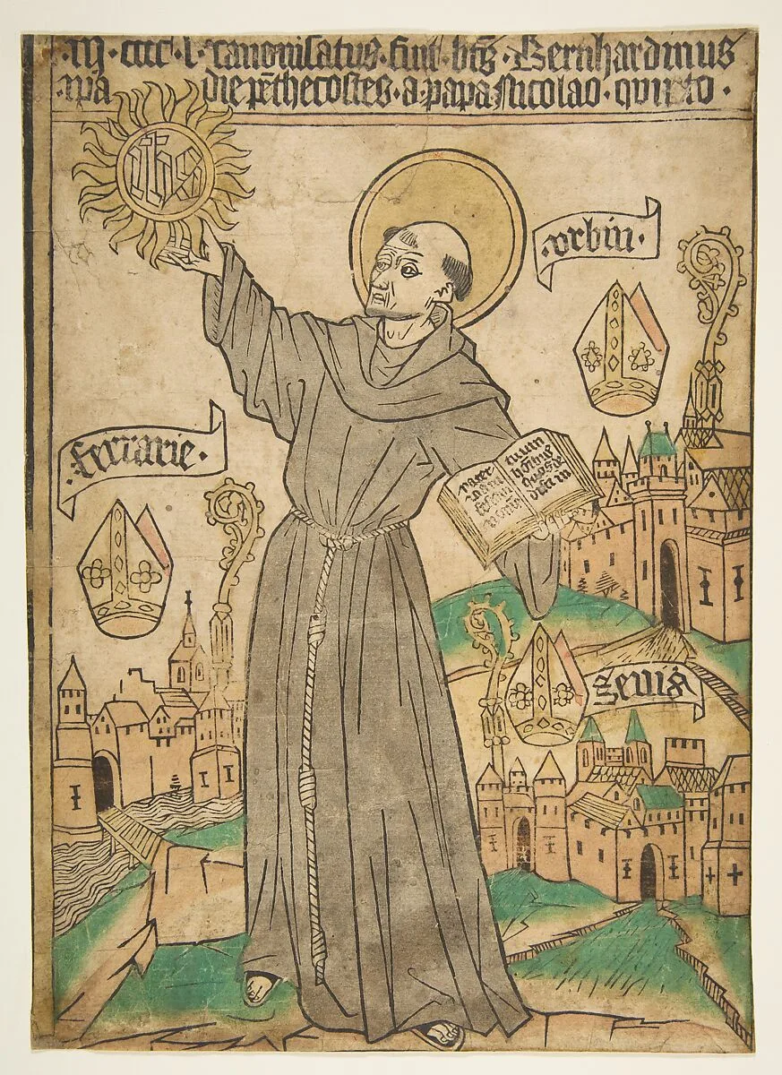 Saint Bernardino of Siena — Anonymous, German, Upper Germany, 15th century