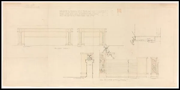 Francis W. Little House: Billiard Table and Rail to Dining Room Stair — Frank Lloyd Wright