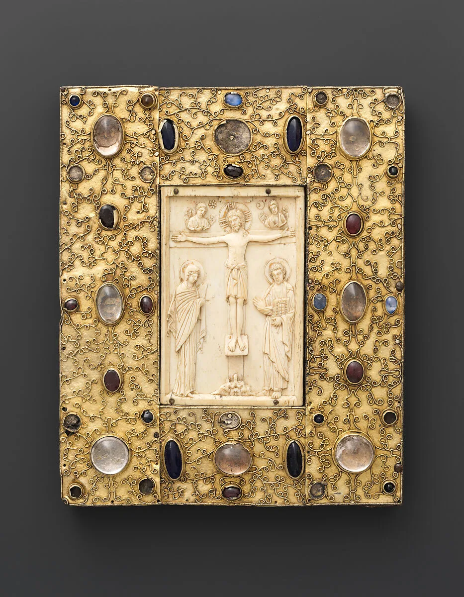 Panel with Byzantine Ivory Carving of the Crucifixion — Unknown