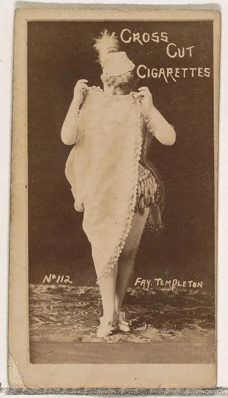 Card Number 112, Fay Templeton, from the Actors and Actresses series (N145-1) issued by Duke Sons & Co. to promote Cross Cut Cigarettes — W. Duke, Sons & Co.