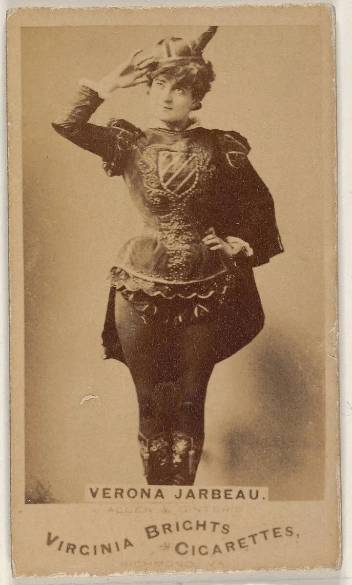 Verona Jarbeau, from the Actors and Actresses series (N45, Type 1) for Virginia Brights Cigarettes — Allen & Ginter