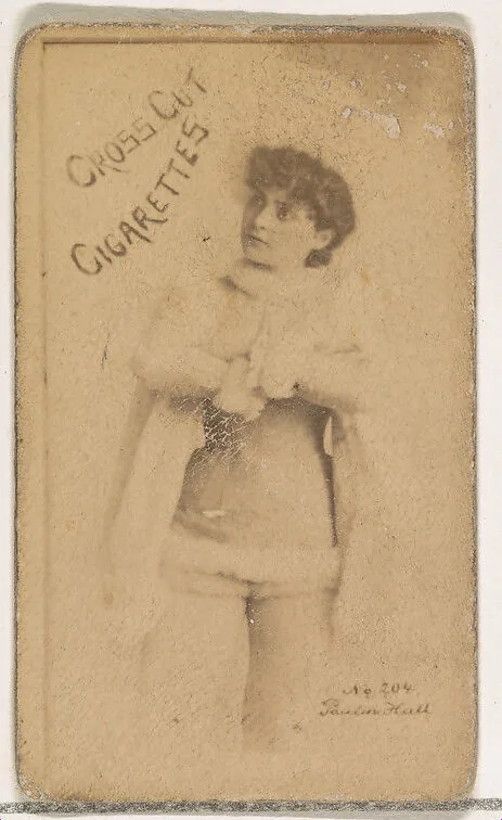 Card Number 304, Pauline Hall, from the Actors and Actresses series (N145-1) issued by Duke Sons & Co. to promote Cross Cut Cigarettes — W. Duke, Sons & Co.