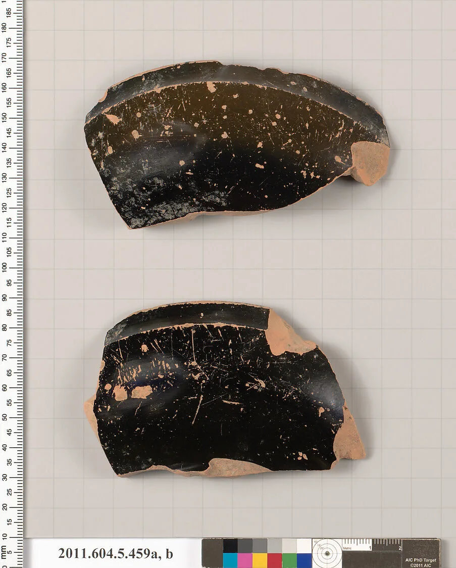 Terracotta rim fragments of a stemless kylix (drinking cup) — Unknown