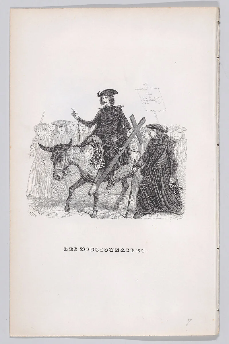 "The Missionaries" from The Complete Works of Béranger — César-Auguste Hébert|Fournier & Perrotin|Louis-Henri Brevière|Auguste Raffet|J. J. Grandville|Pierre Jean de Béranger