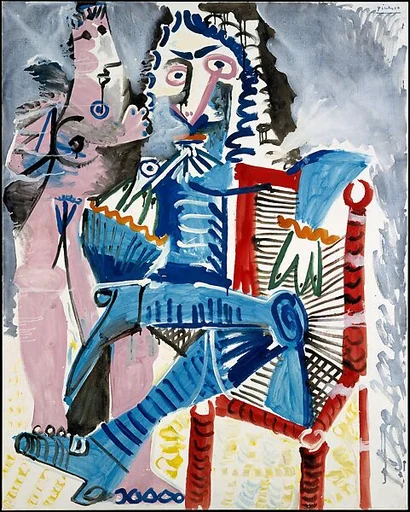 Standing Nude and Seated Musketeer