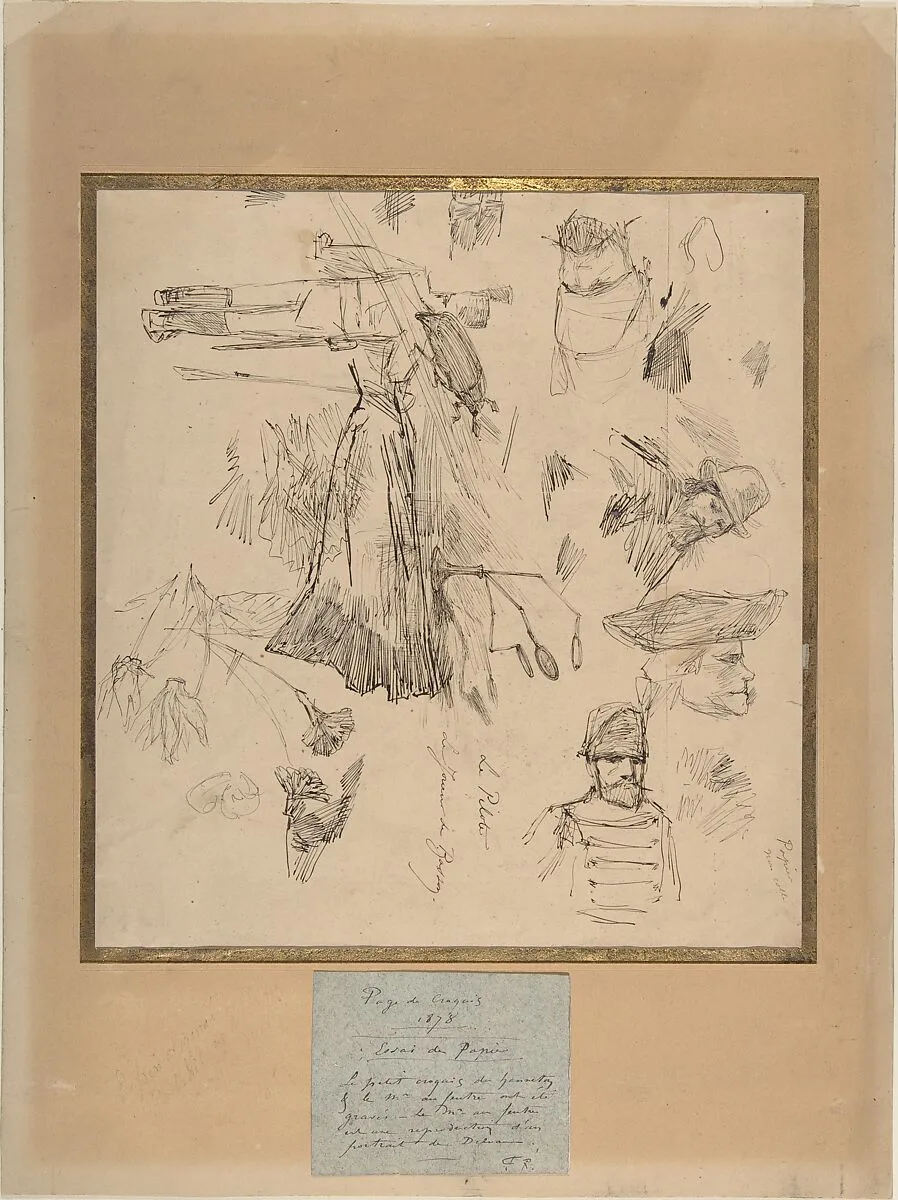 Sketch sheet — Félicien Rops