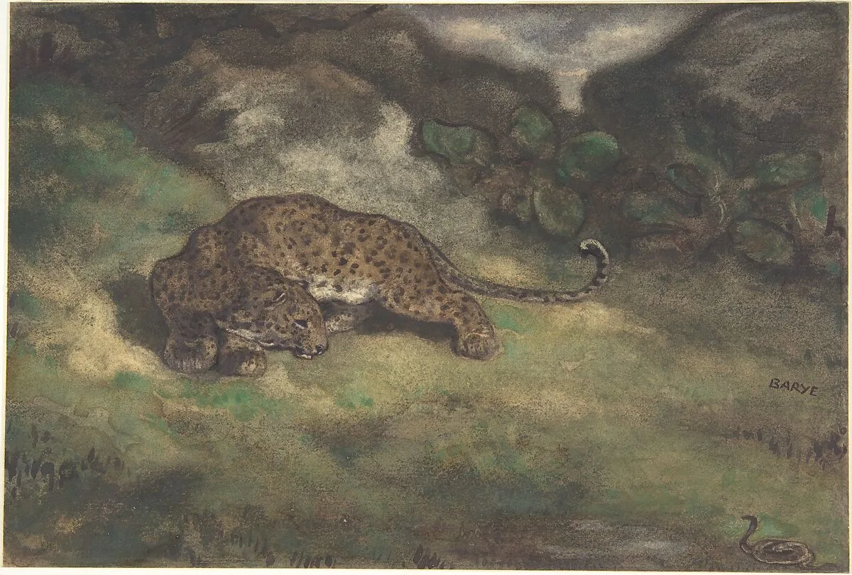 Leopard and Serpent — Antoine-Louis Barye