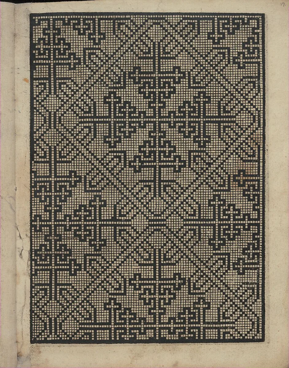 Libbretto nouellamete composto per maestro Domenico da Sera...lauorare di ogni sorte di punti, page 17 (recto) — Domenico da Sera
