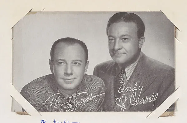 Amos Gosden and Andy Correll from TV and Radio Stars Exhibit Cards series (W409) — Unknown