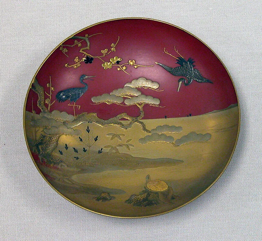 蓬莱蒔絵盃|One of a Pair of Wine Cups (Sakazuki) with Mount Hōrai — Unknown