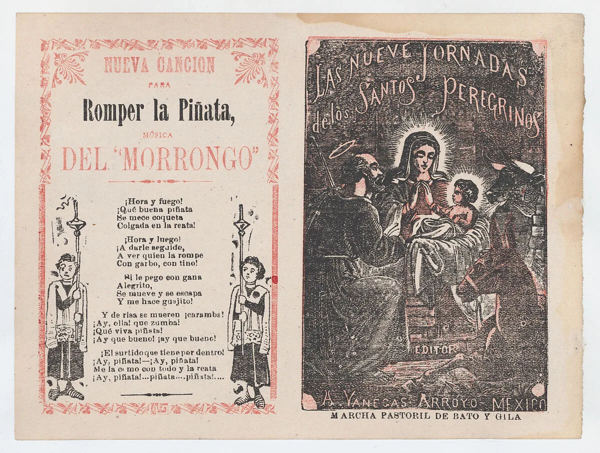 Cover for 'Las Nueve Jornadas de los Santos Peregrinos', Holy Family in the manger — Antonio Vanegas Arroyo|José Guadalupe Posada