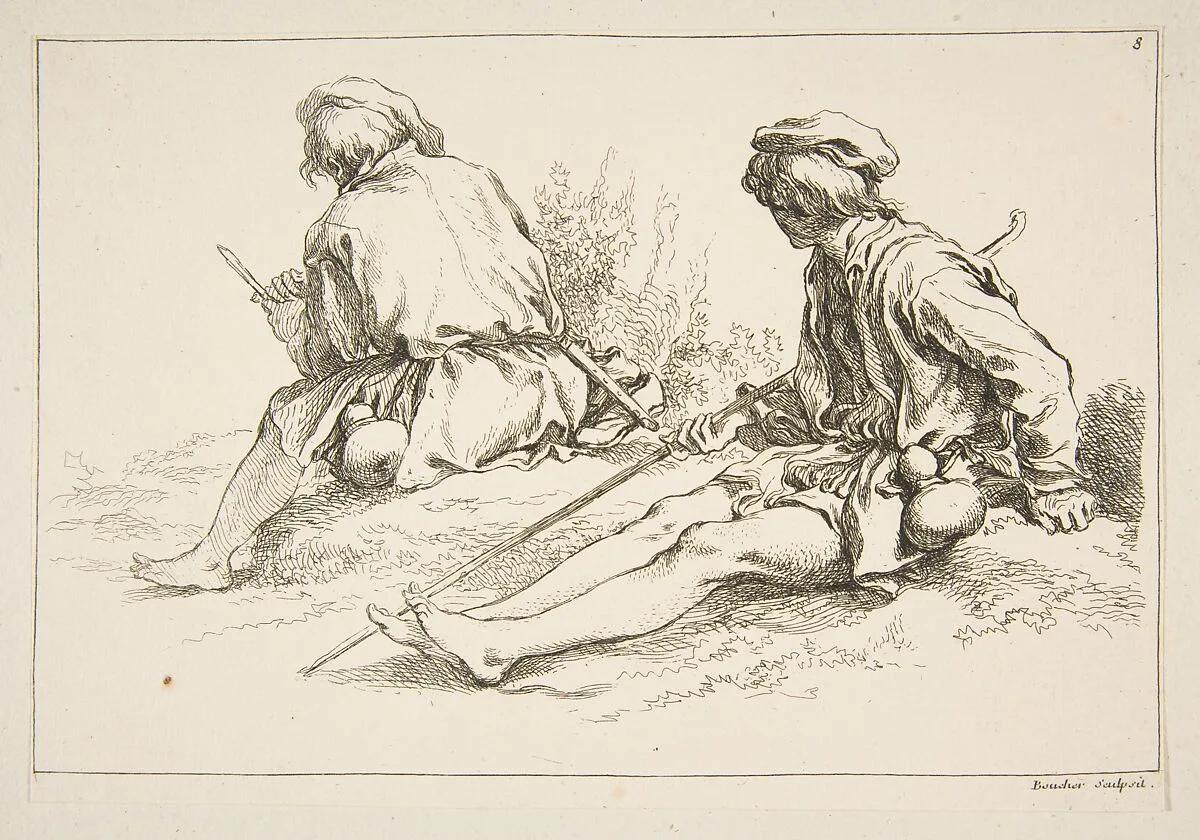 Sheet of Sketches — François Boucher|Abraham Bloemaert