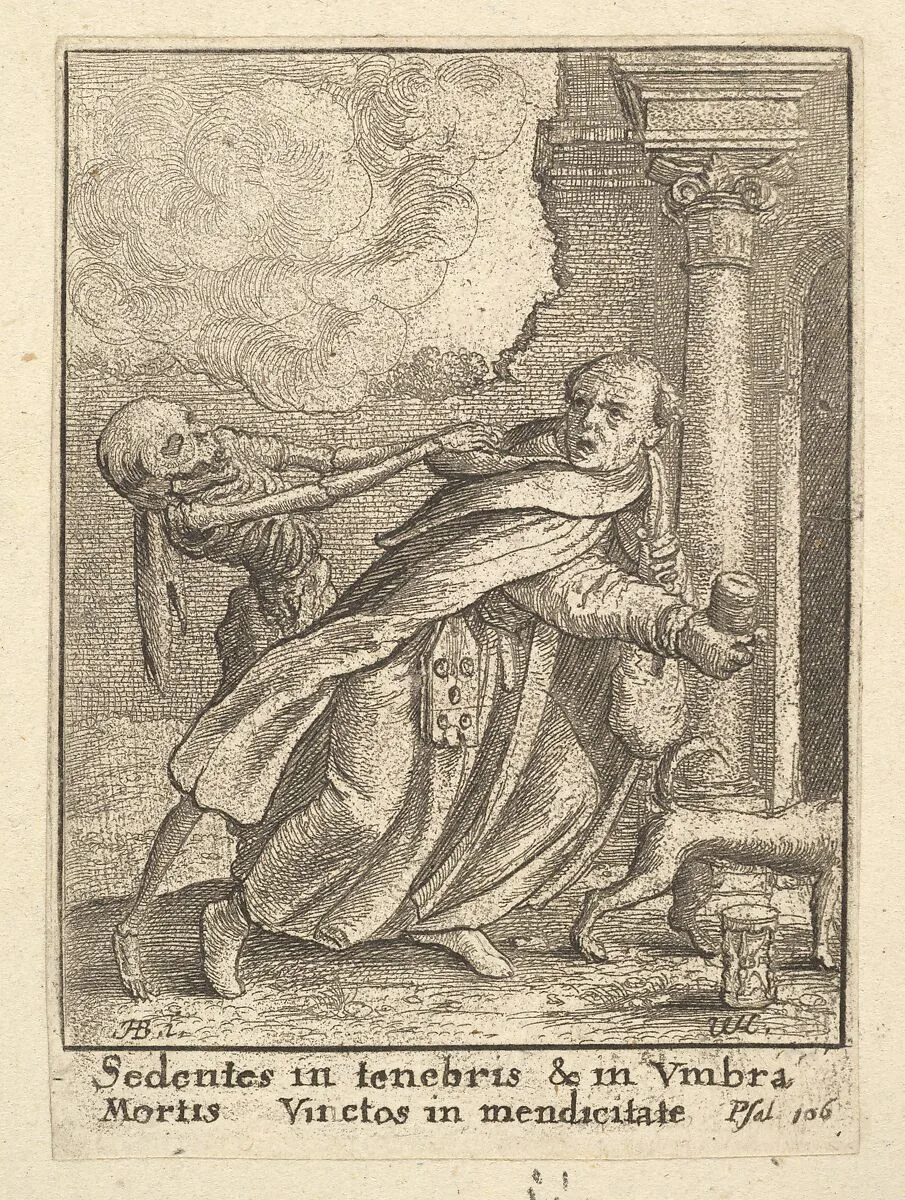 The Monk, from the Dance of Death — Wenceslaus Hollar|Hans Holbein the Younger