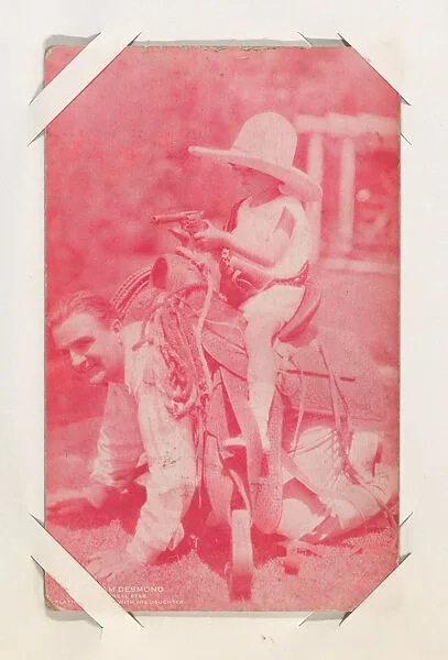 Wm. Desmond playing "horse" with his daughter from Western Stars or Scenes Exhibit Cards series (W412) — Unknown