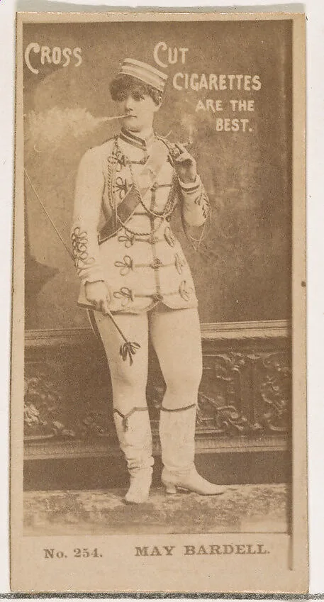 Card Number 254, May Bardell, from the Actors and Actresses series (N145-2) issued by Duke Sons & Co. to promote Cross Cut Cigarettes — W. Duke, Sons & Co.